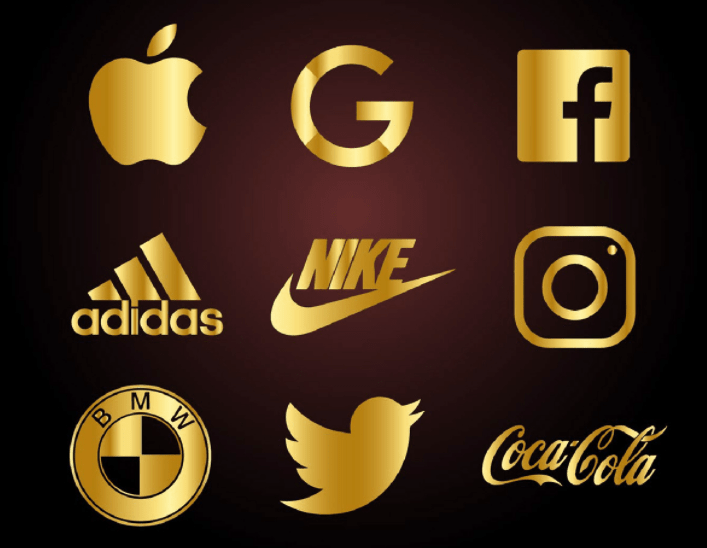 9 Gorgeous Golden Famous Brand Logos